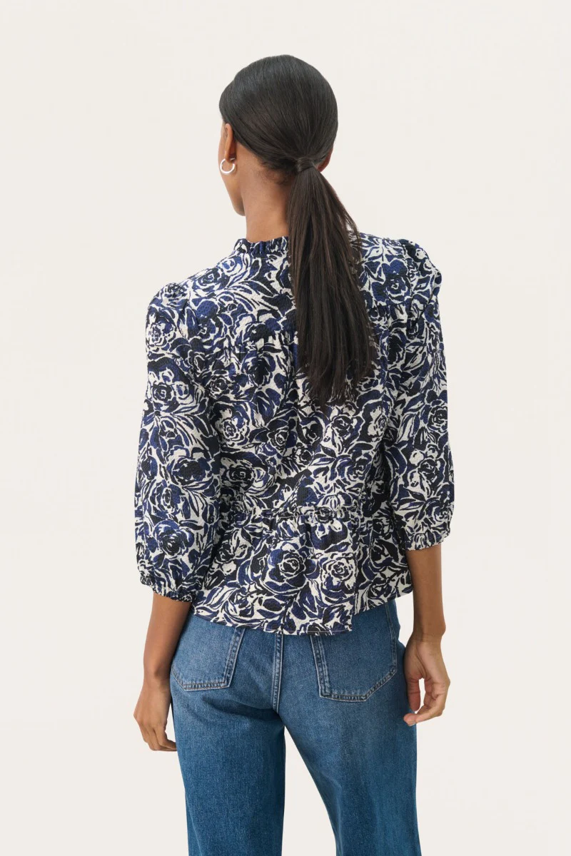 Part Two naisten pusero, NICKELINEPW BL Navy Rose Print - Image 4
