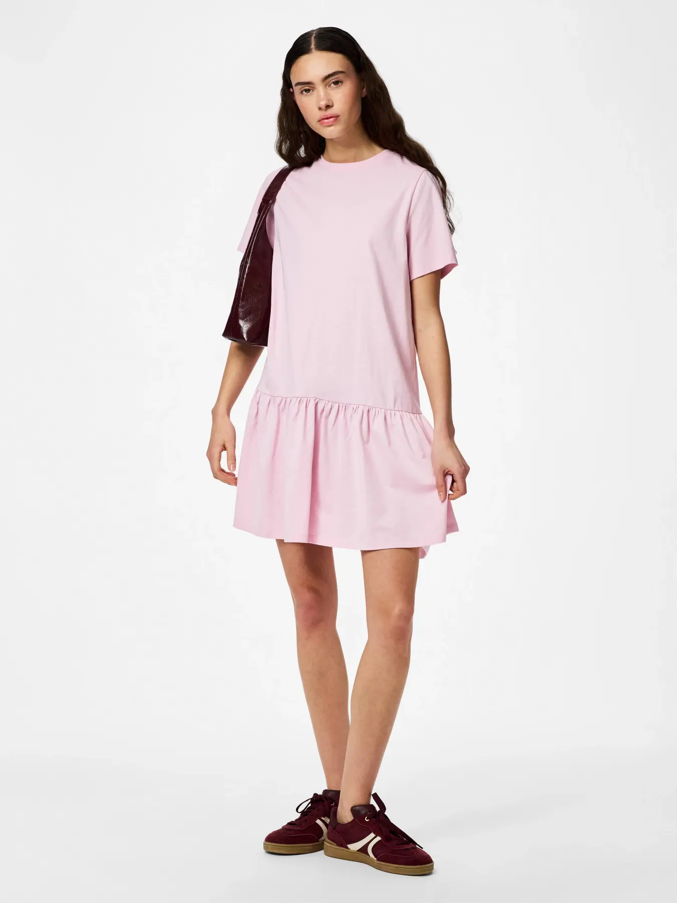 Pieces mekko PCDISSO SS O-Neck Dress, Vaaleanpunainen - Image 5