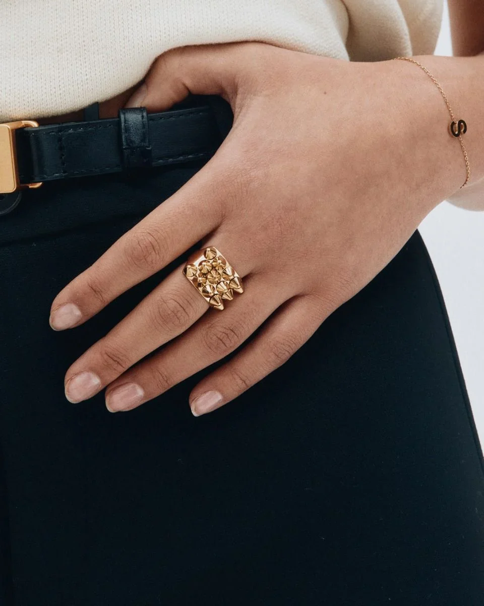Edblad sormus Peak Ring Gold, Gold pleated - Image 3
