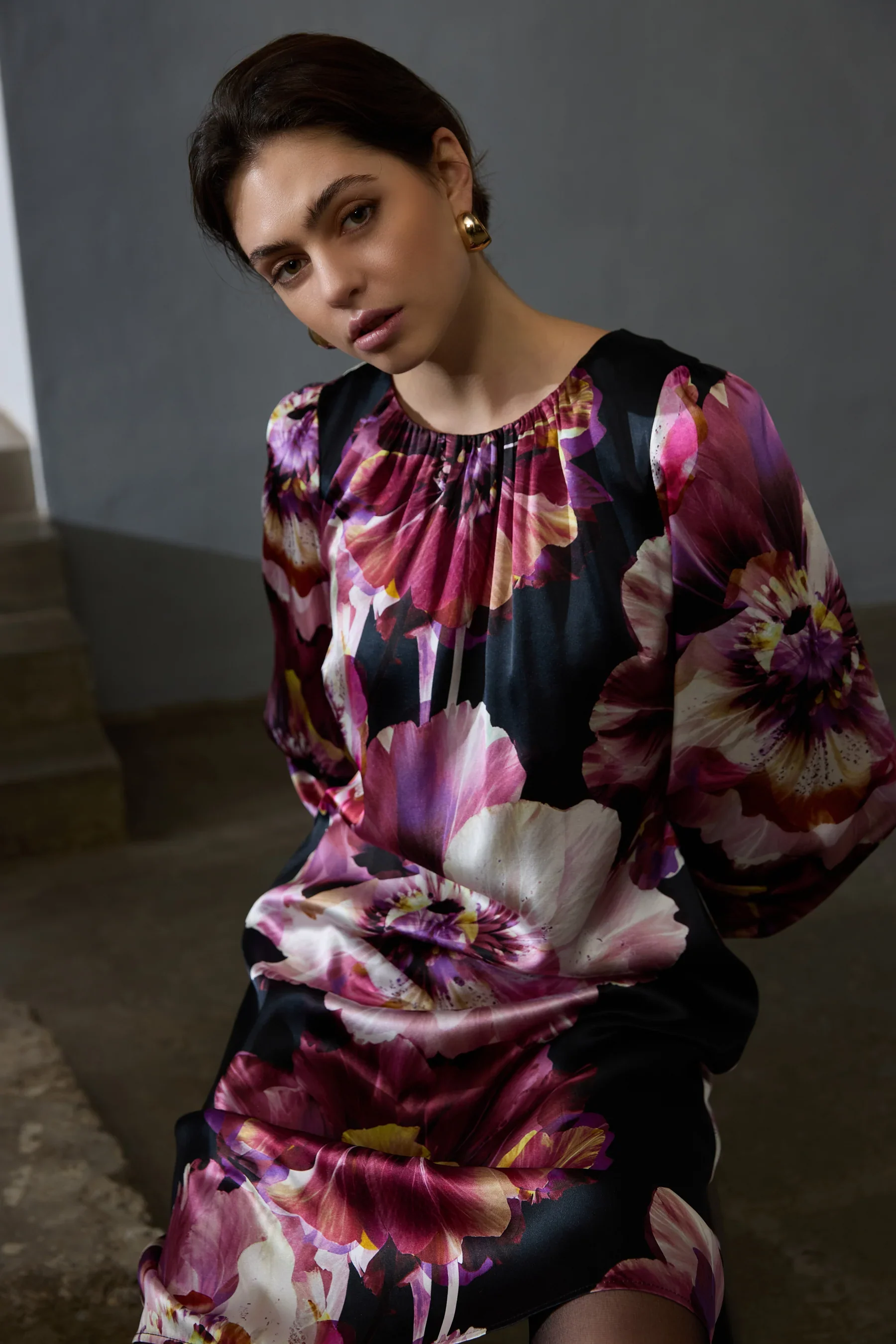 Philosophy Blues Original naisten mekko, SILKY PEPMO DRESS Punainen Kuosi - Image 2