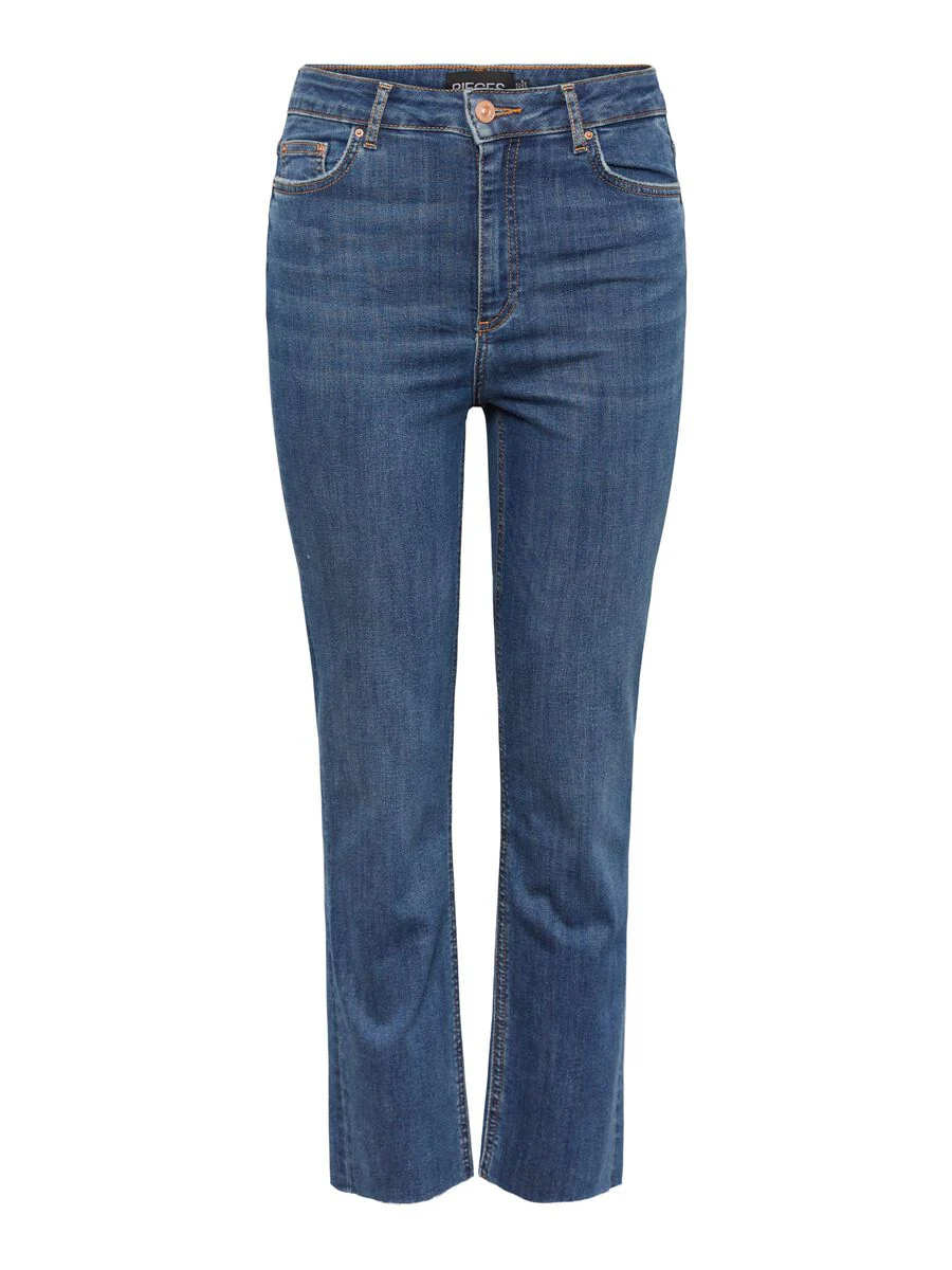 Pieces Naisten Farkut PCDelly Straight HW CR MB184 NOOS Indigo