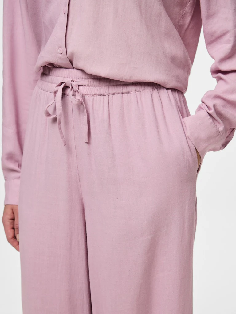 Pieces naisten housut, PCPIA HW WIDE PANTS  Dawn Pink - Image 5
