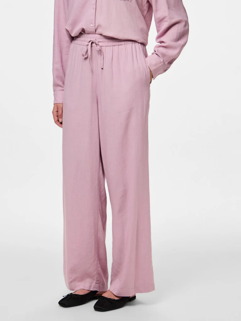 Pieces naisten housut, PCPIA HW WIDE PANTS  Dawn Pink - Image 6