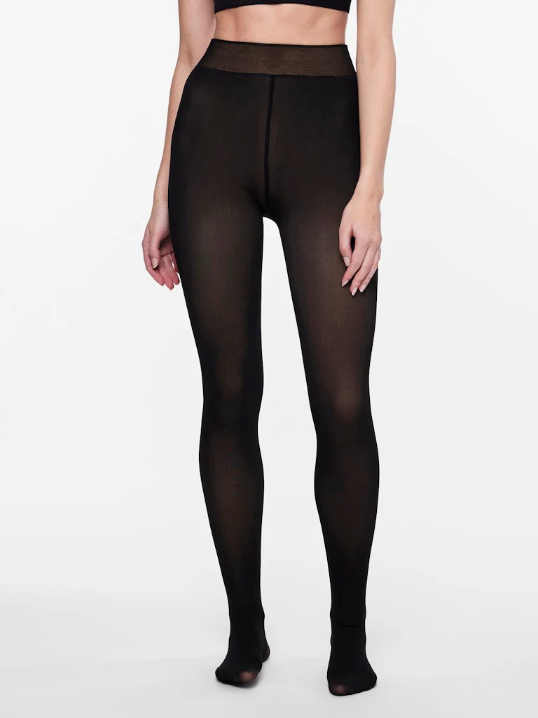 Pieces Naisten Sukkahousut, PCSOPHIE FLEECE TIGHTS Black - Image 2