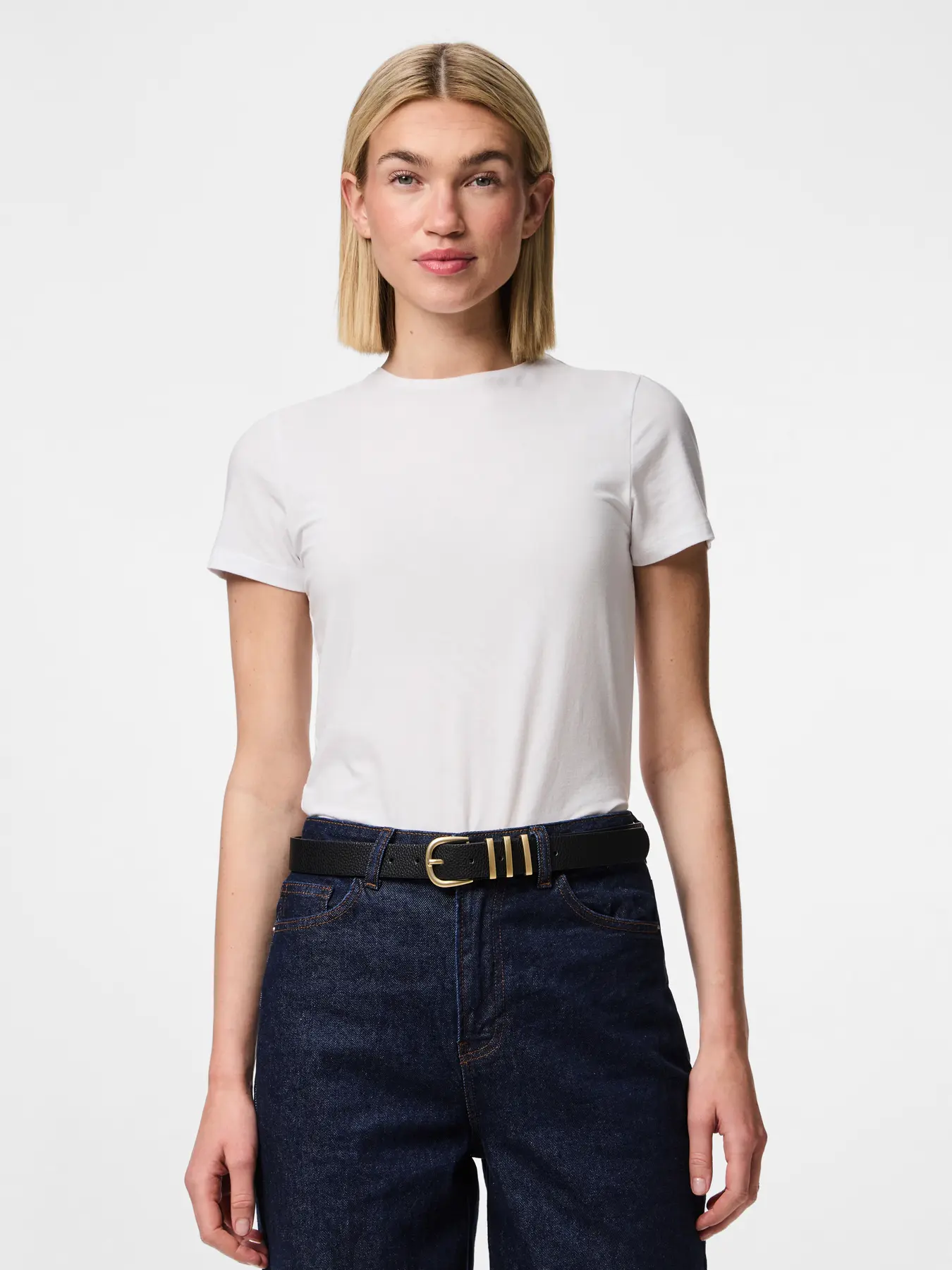 Pieces naisten vyö, PCLEA JEANS BELT Black Black W/Gold - Image 2