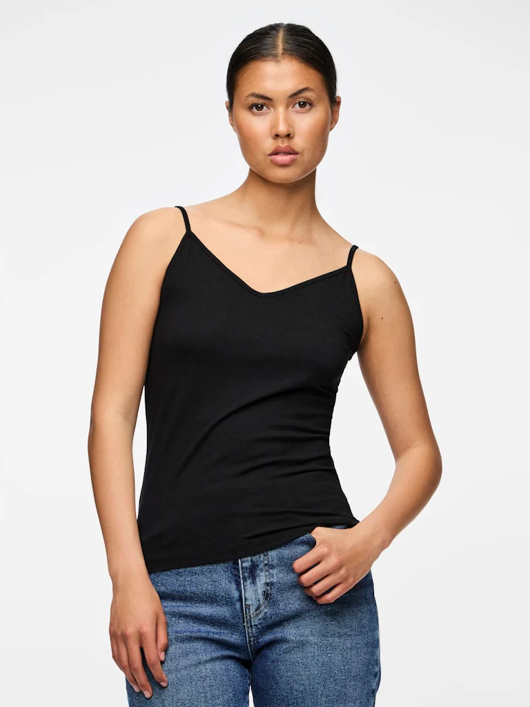 Pieces toppi, PCSIRENE SINGLET  Black - Image 3