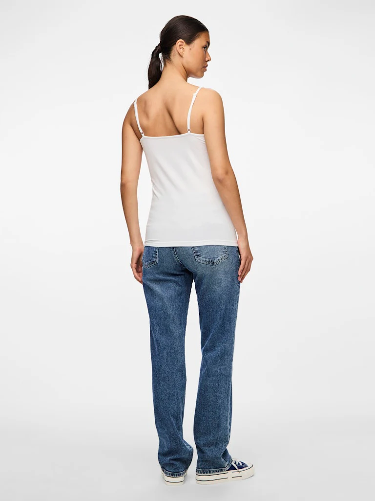 Pieces toppi, PCSIRENE SINGLET  Bright White - Image 2