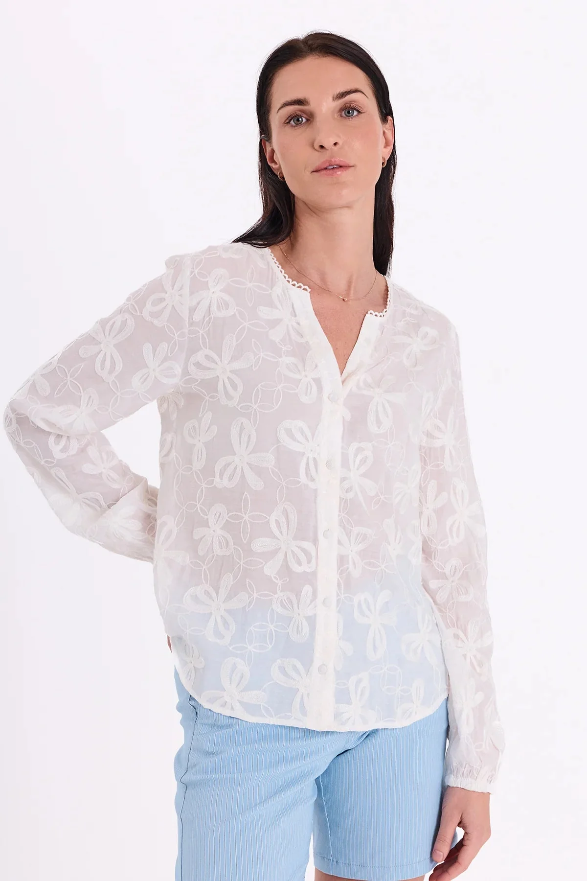 Freequent naisten pusero Randy Blouse, valkoinen
