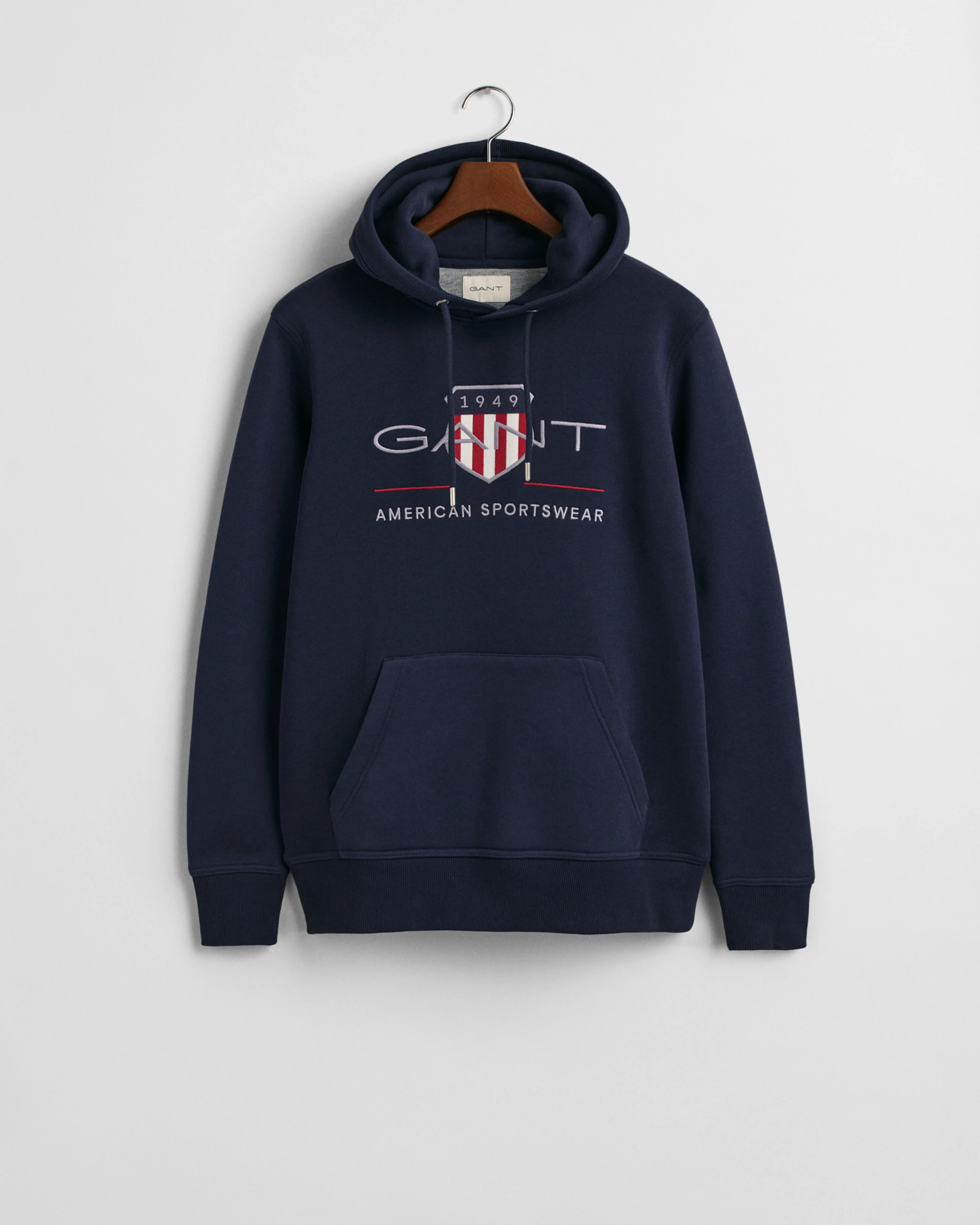 Gant miesten collegepusero, REG ARCHIVE SHIELD HOODIE TUMMANSININEN - Image 5