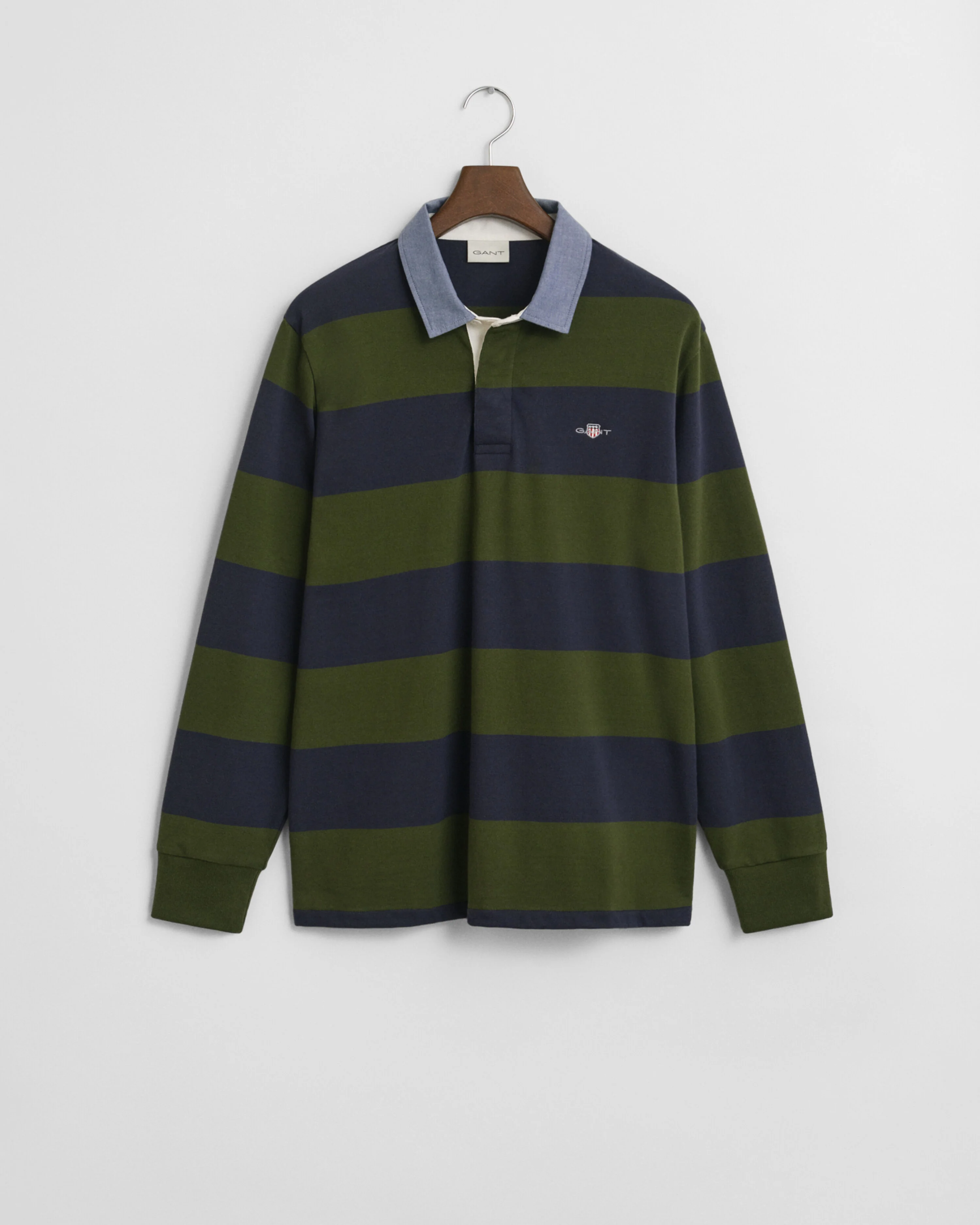 Gant miesten paita REG CHAMBRAY HEAVY RUGGER, raidallinen vihreä - Image 3