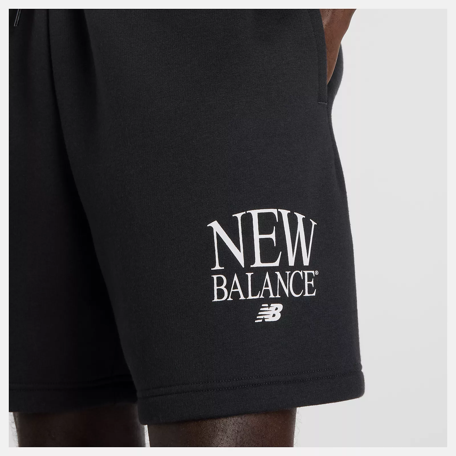 New Balance miesten collegeshortsit Reimagined Fleece Shorts 7', musta - Image 6
