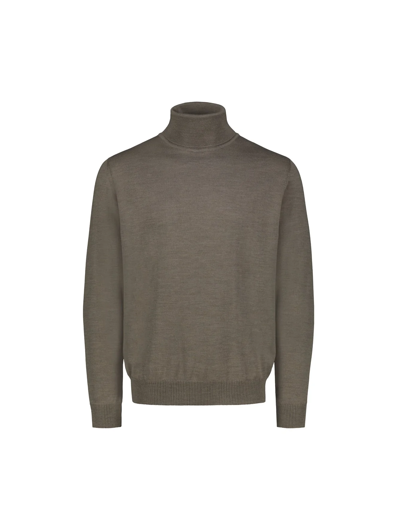 Sinnuu miesten pooloneule Rollneck Merino Wool Made in Italy, harmaanruskea