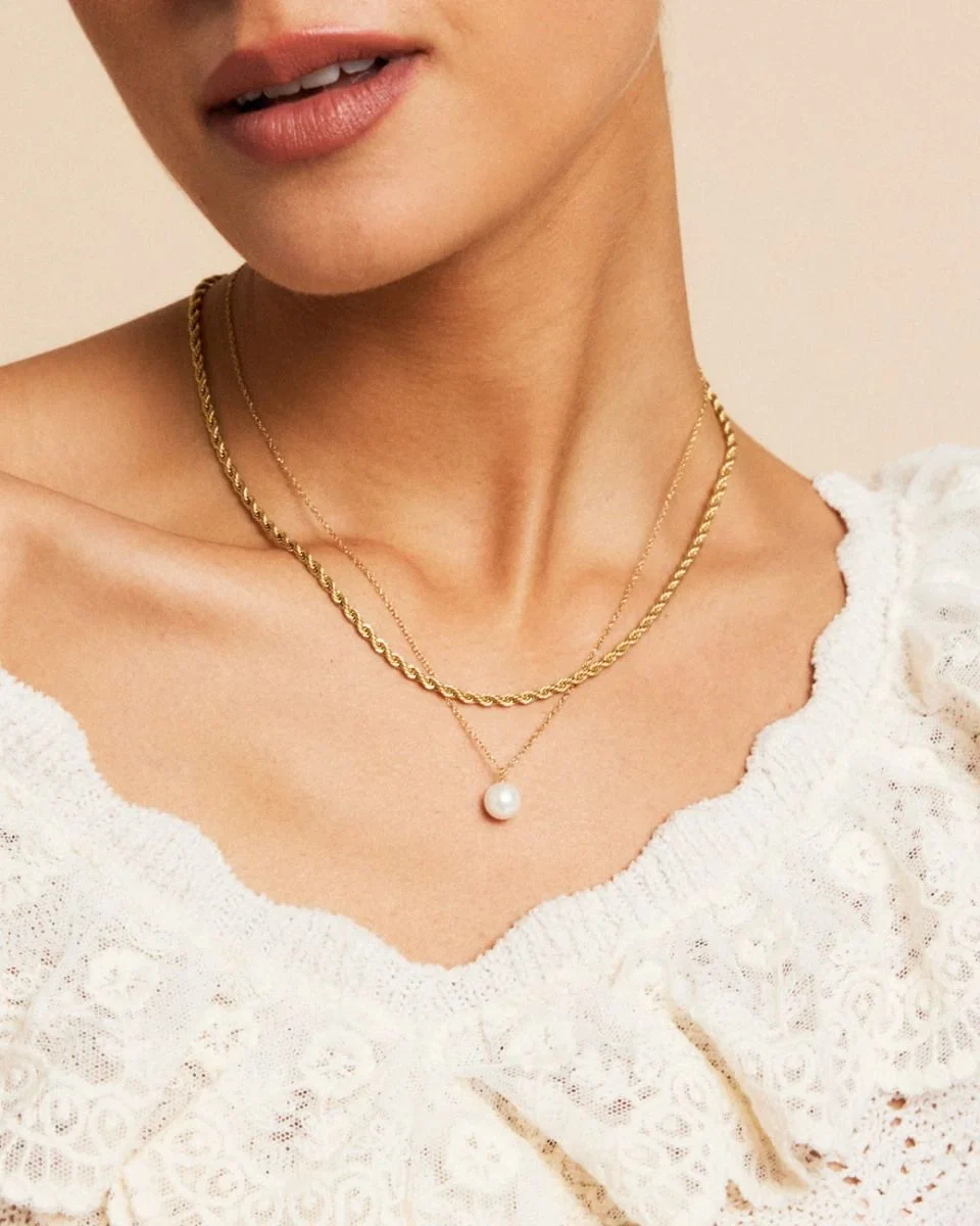 Edblad kaulakoru Rope Chain Necklace Gold, Gold pleated - Image 2