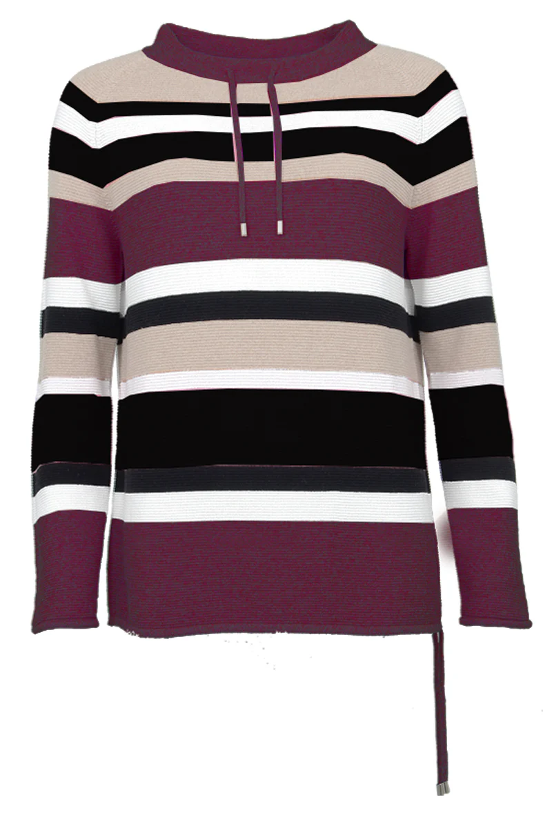 S.T.I naisten neule, MELINA STRIPE Vaaleanpunainen Rait - Image 2