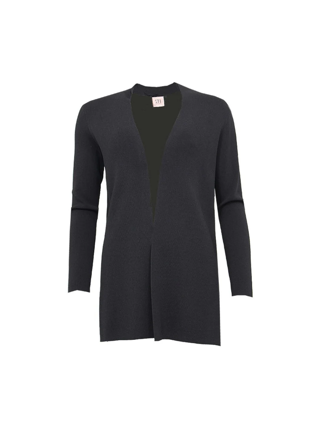 S.T.I Naisten Neuletakki MARGRETA CARDIGAN 76 CM Musta