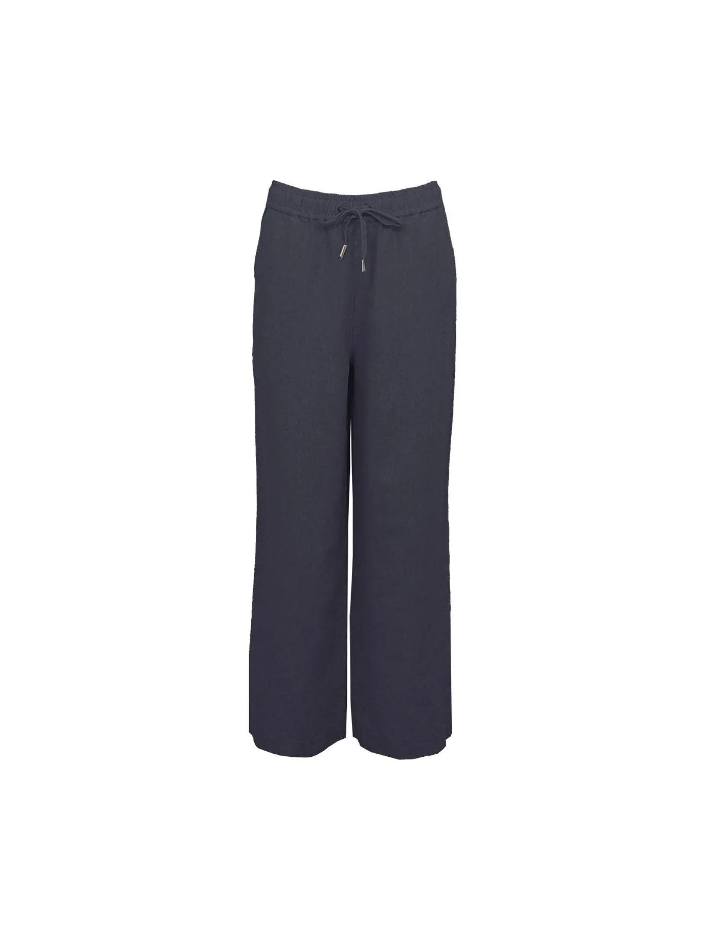 S.T.I naisten pellavahousut, ELVI LINEN PANTS 74CM Tummansininen