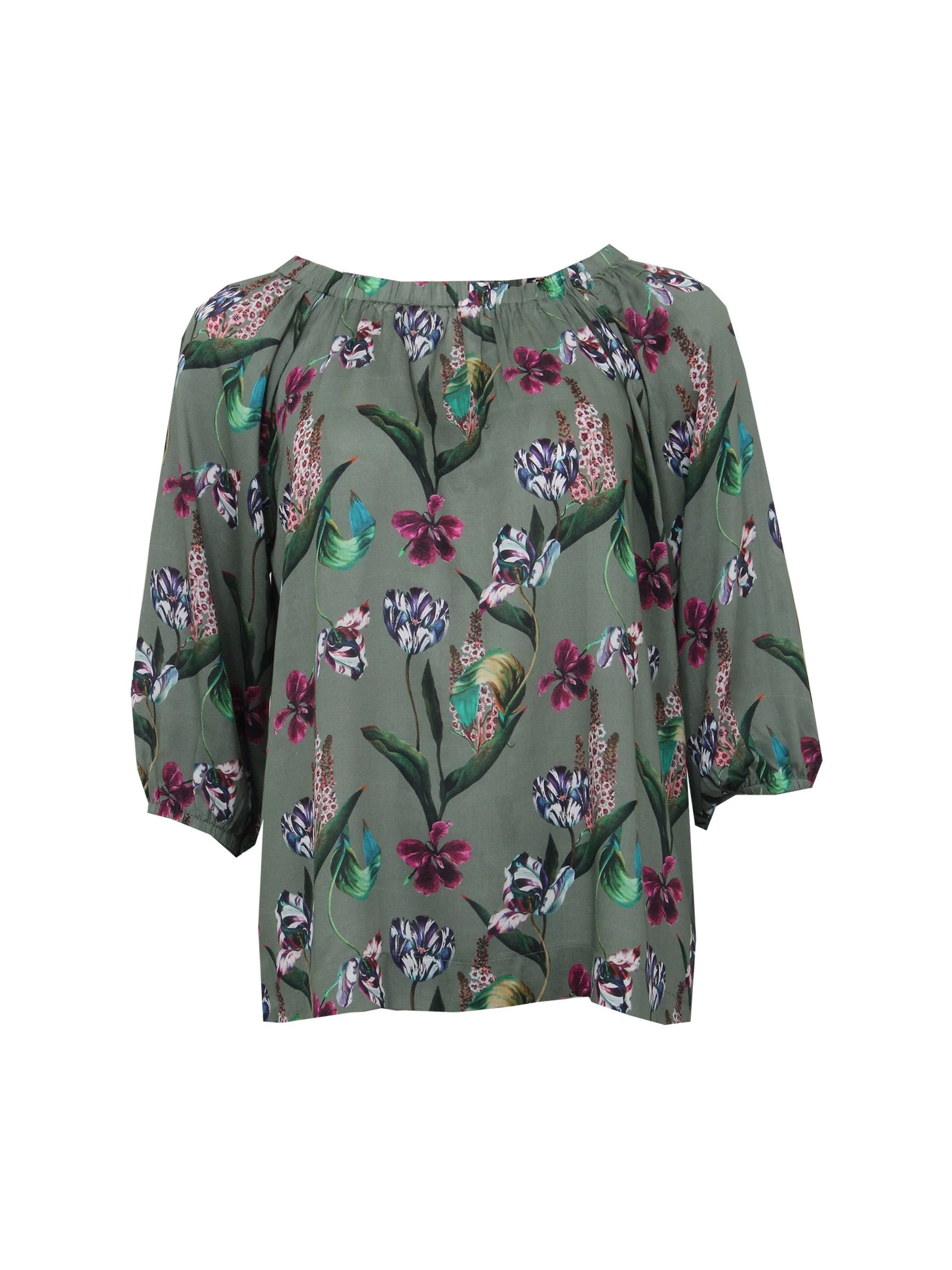 S.T.I naisten pusero, KALLIE BLOUSE Kuosi, Vihreä