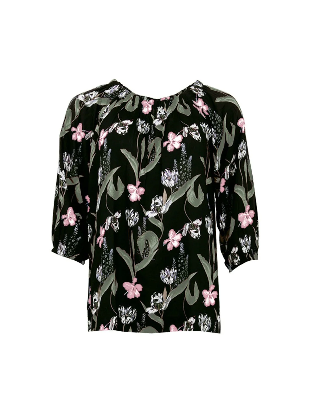 S.T.I naisten pusero, KALLIE BLOUSE Musta Kuosi