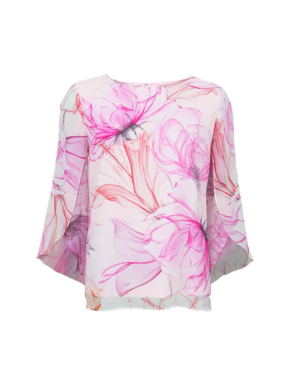 S.T.I naisten pusero, KARLY BLOUSE 66CM Vaaleanpunainen Kuosi