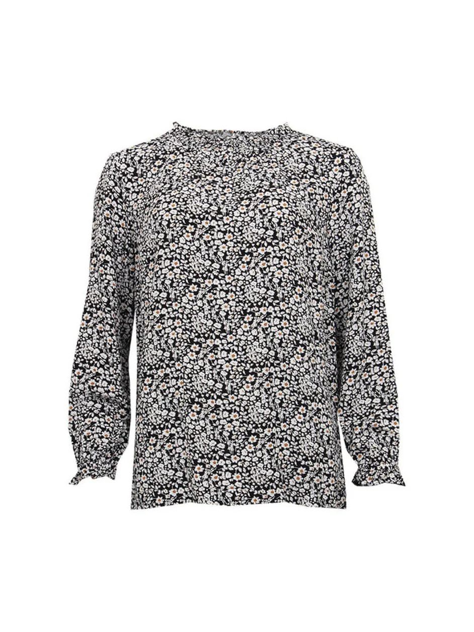 S.T.I naisten pusero, KATLIINE BLOUSE Musta Kuosi