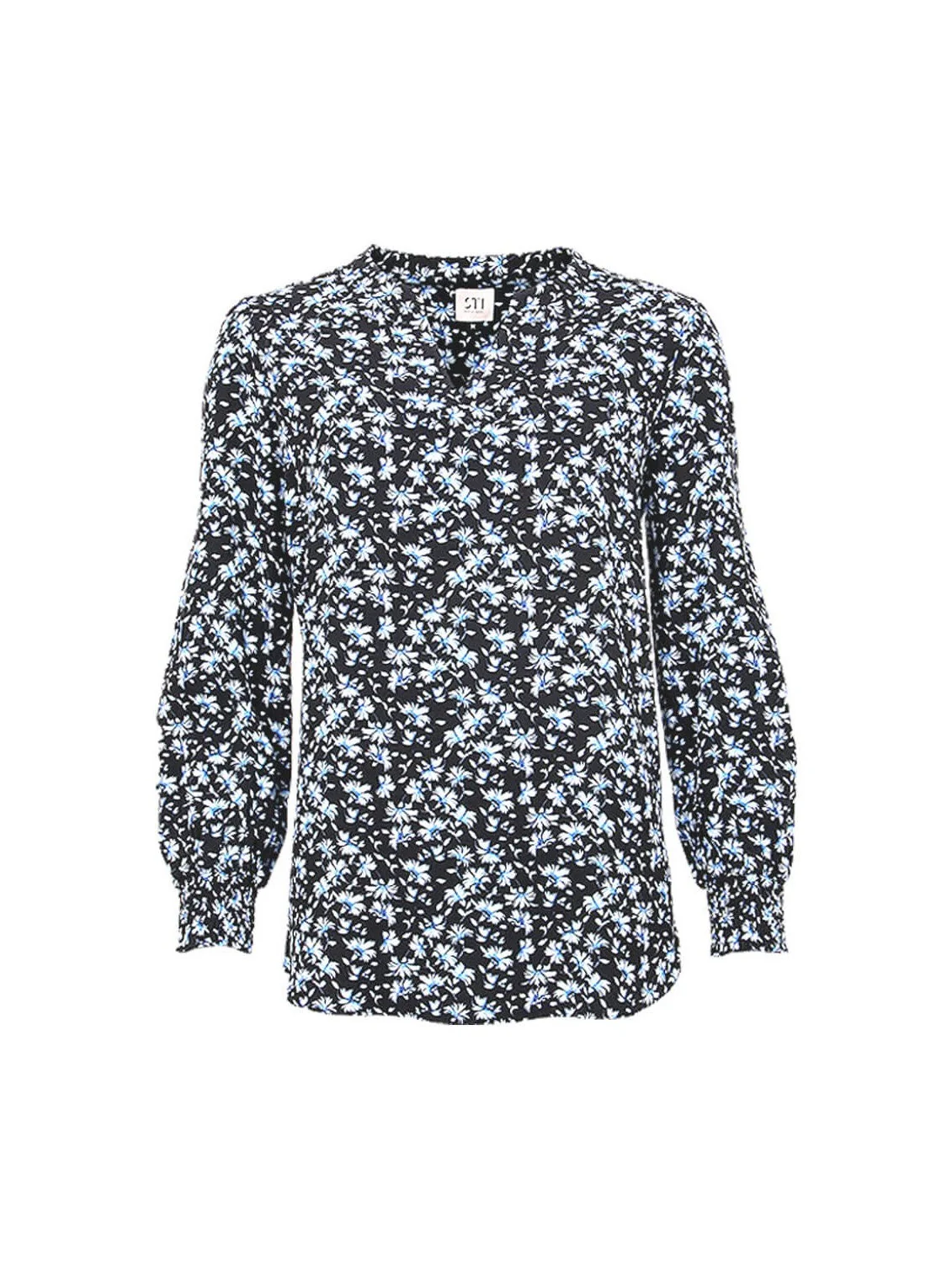 S.T.I naisten pusero, KENSY BLOUSE 72CM Sininen Kuosi