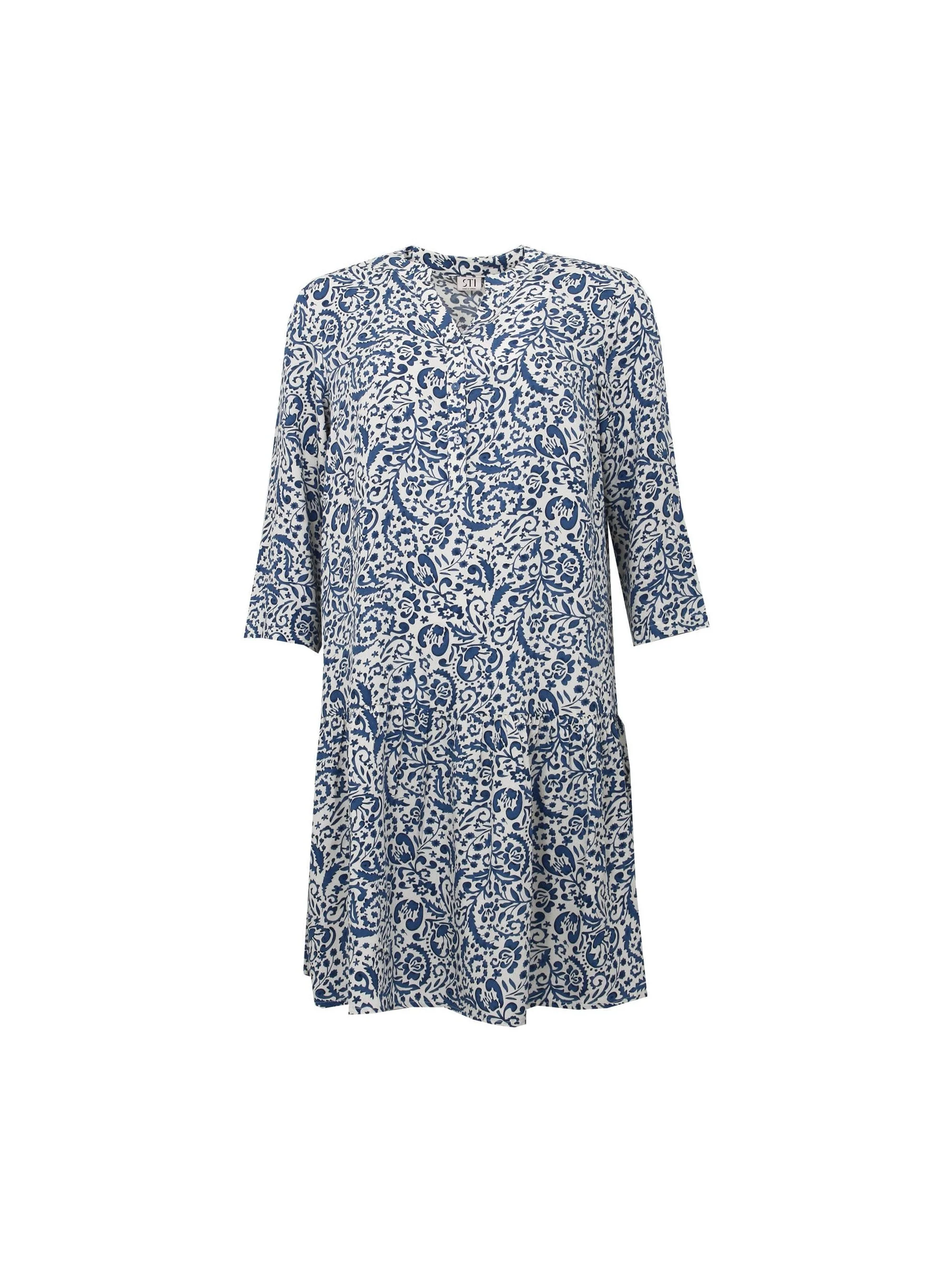 S.T.I naisten tunika, KAARNA TUNIC DRESS Valkopohjainen Kuosi