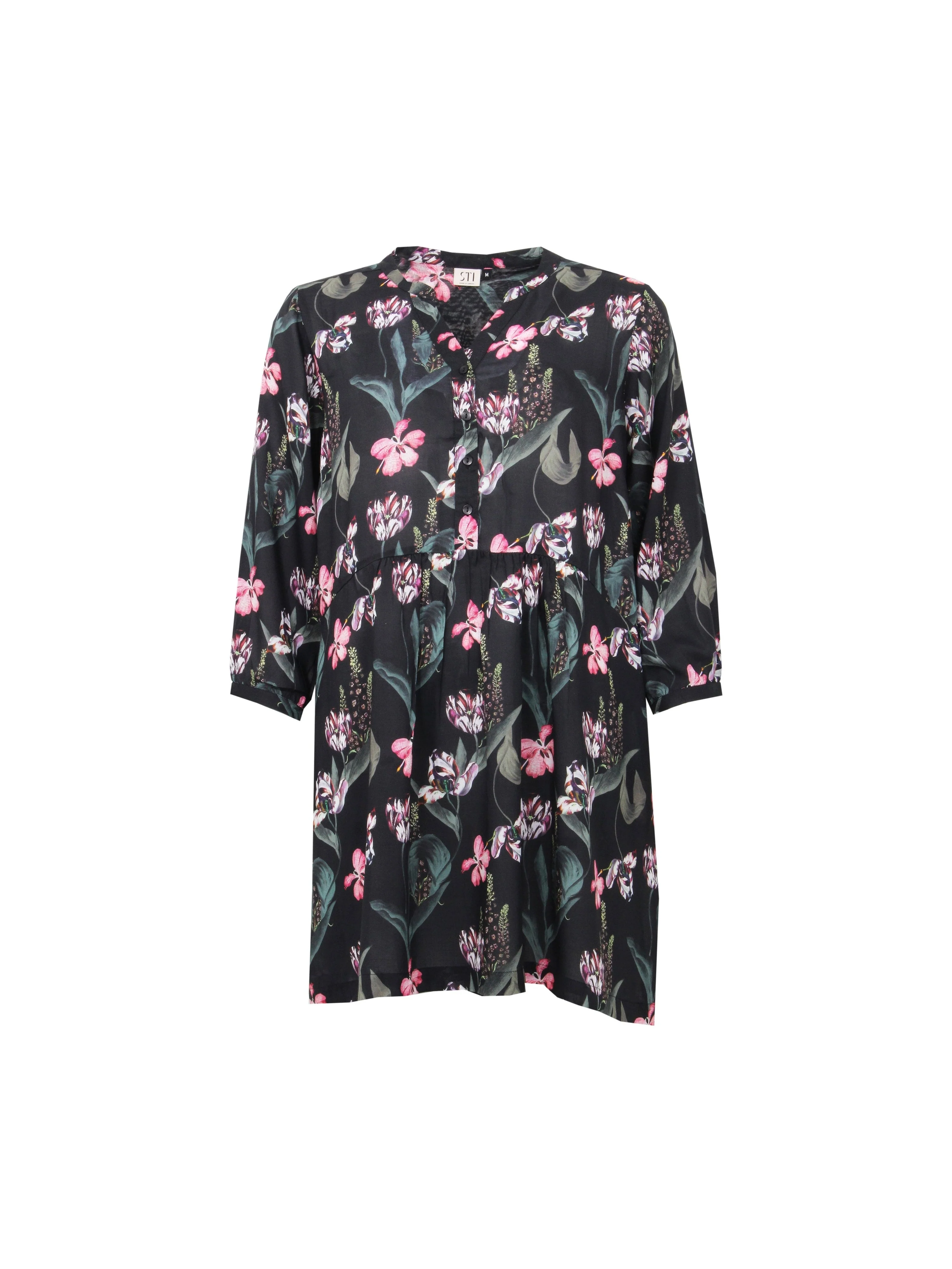 S.T.I naisten tunika, KASANDRA TUNIC 84 CM Musta Kuosi