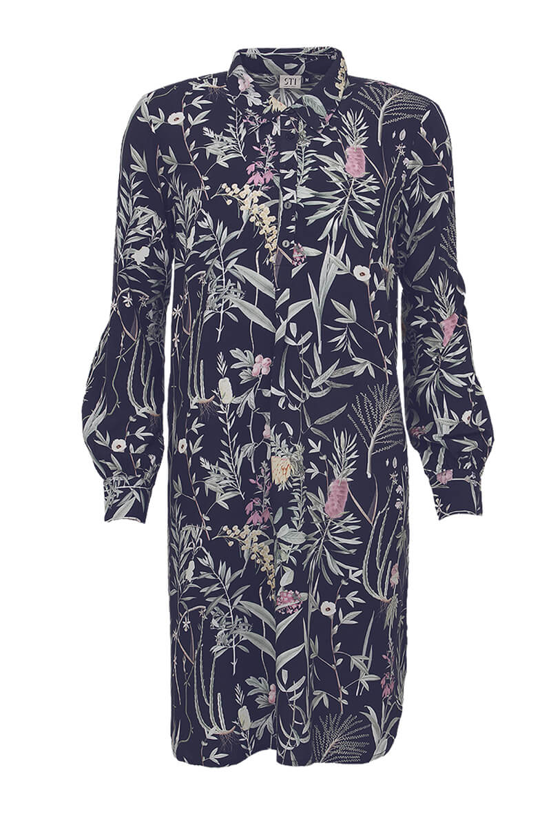 S.T.I naisten tunikamekko, KENLIA TUNIC DRESS Sininen Kuosi - Image 2