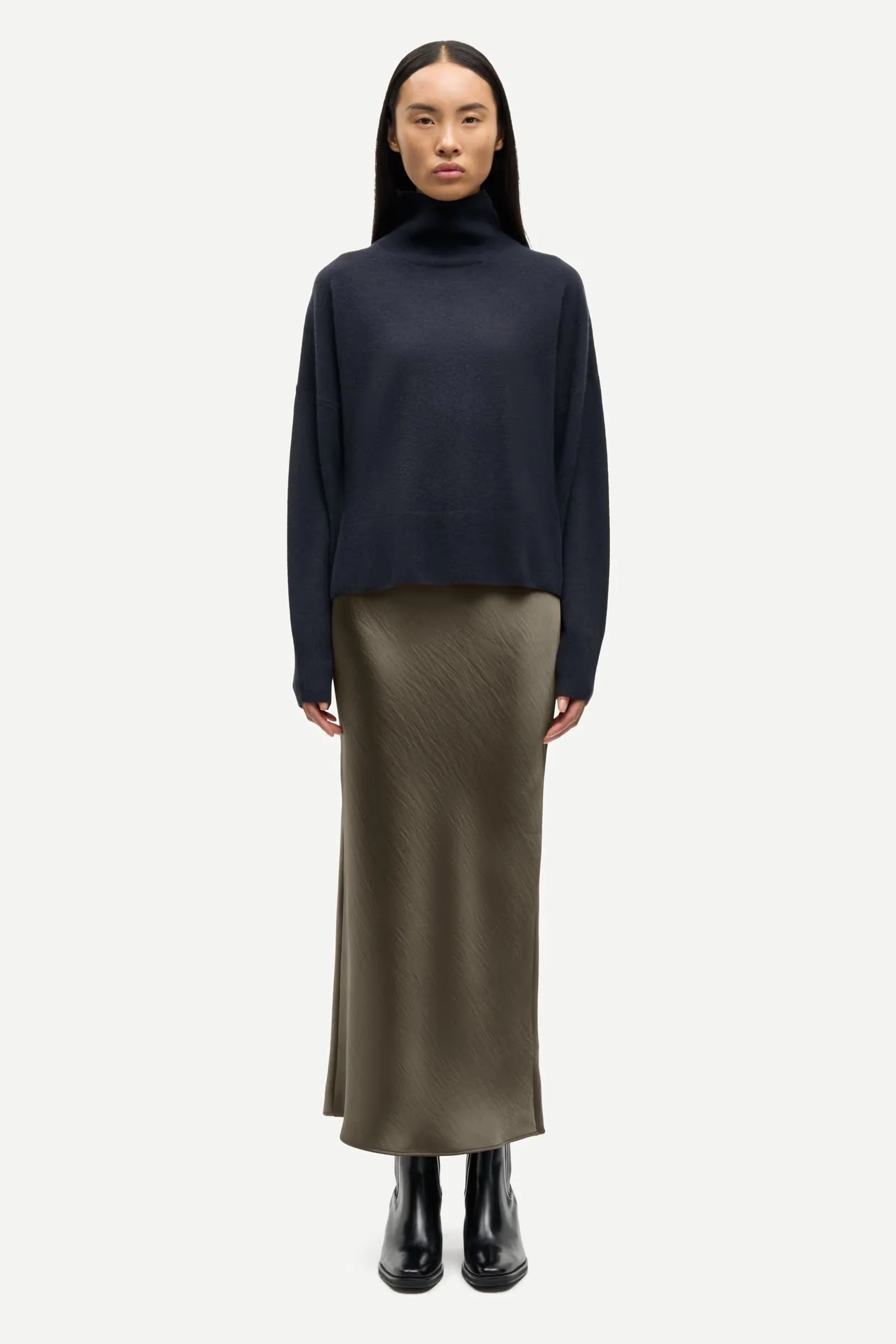 Samsoe and Samsoe Agneta long skirt 12956, ruskea