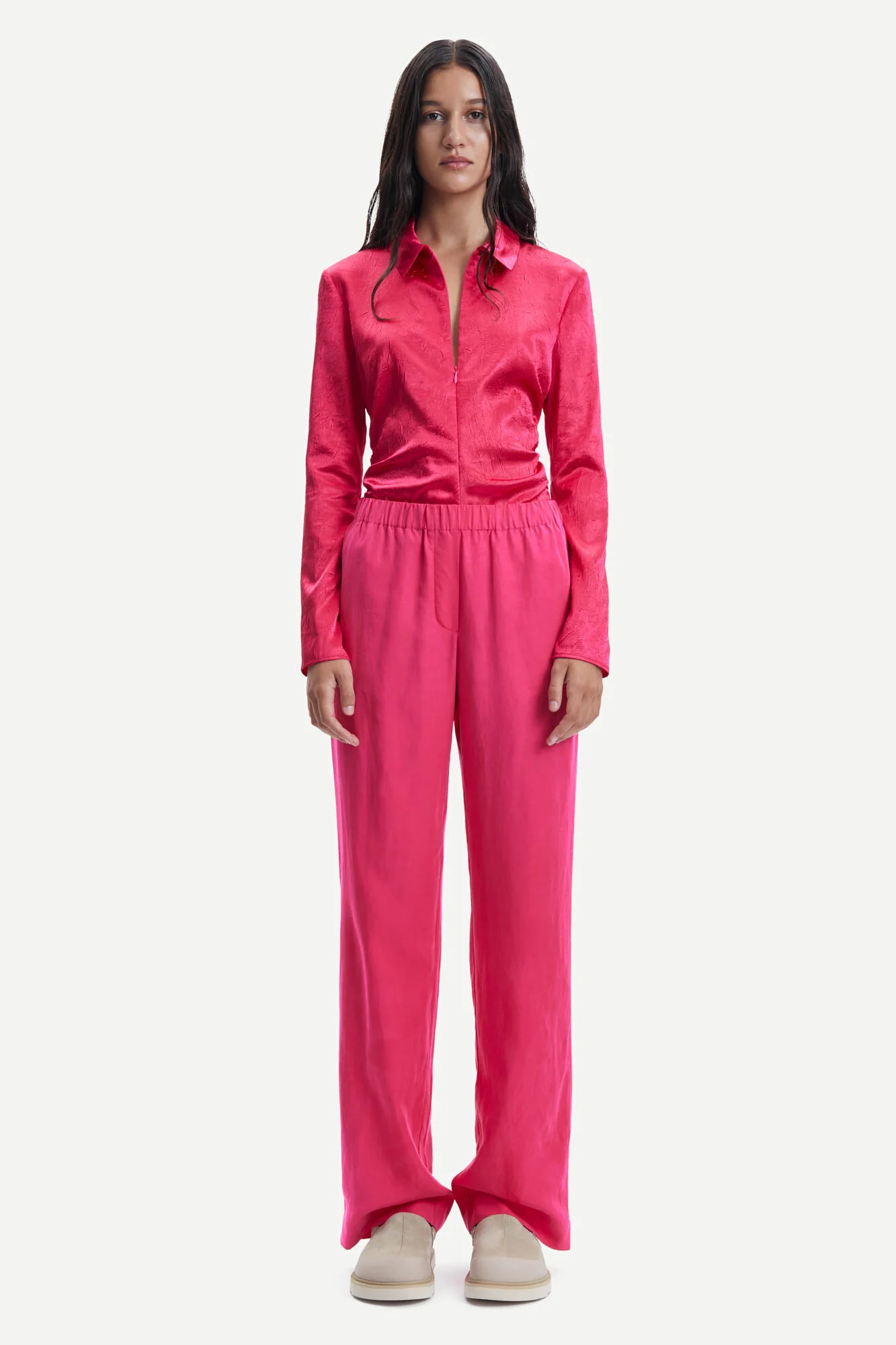 Samsoe and Samsoe Naisten Housut, HOYS STRAIGHT PANTS 12663 Pinkki