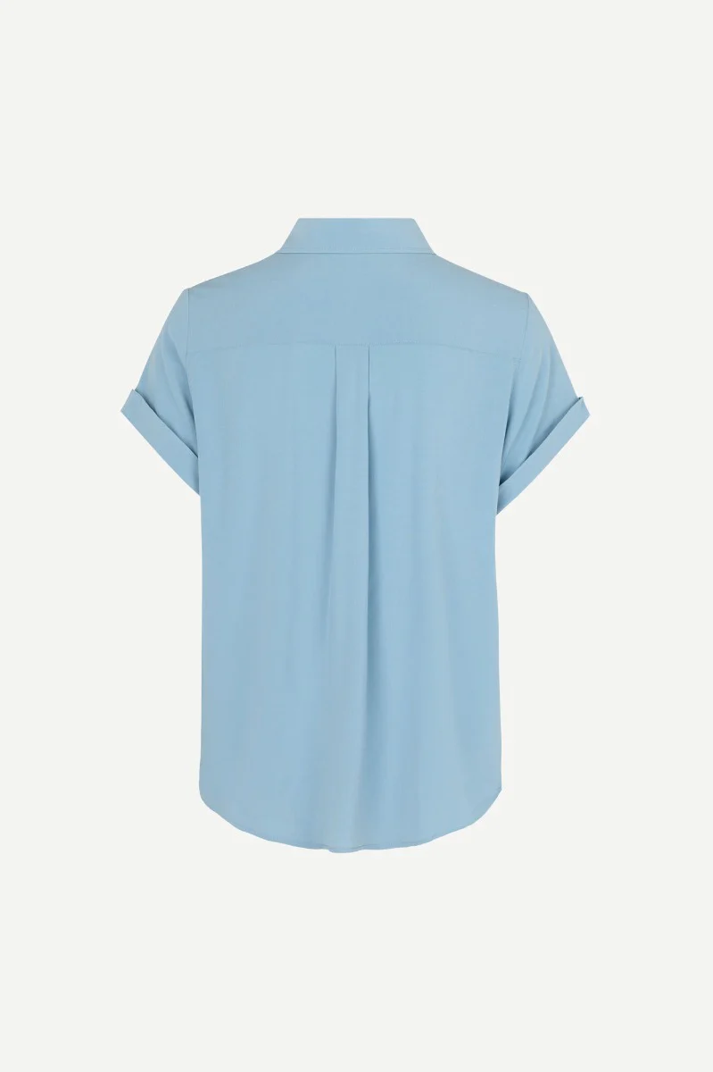 Samsoe and Samsoe, Naisten Lyhythihainen Kauluspaita, Majan Ss Shirt 9942 Vaaleansininen - Image 3