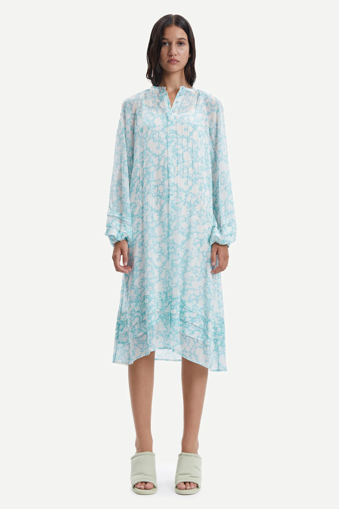 Samsoe and Samsoe Naisten Mekko, Elma shirt dress aop 9695 Vaaleansininen