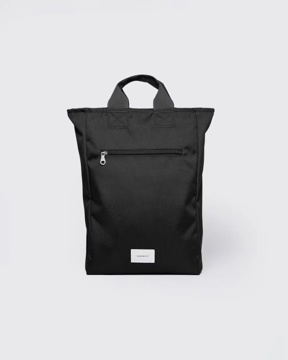 Sandqvist reppu, GROUND 2-WAY BAG Musta