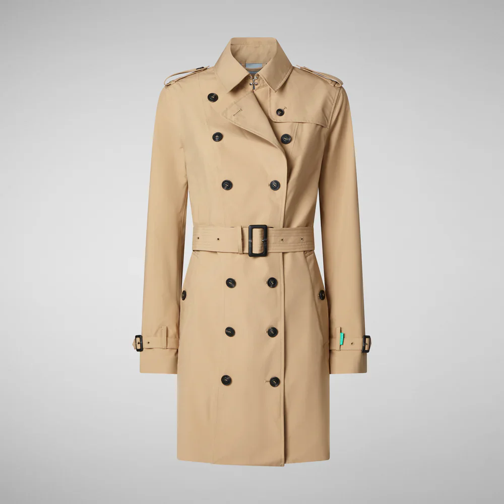Save The Duck naisten trenssi, AUDREY TRENCH COAT Kameli - Image 4