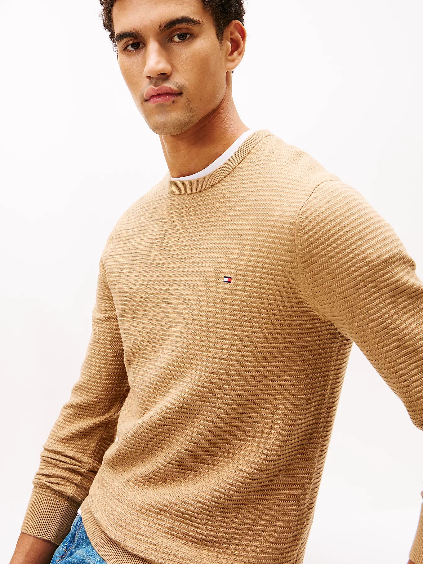 Tommy Hilfiger miesten neulepusero Seasonal Structure CNeck, beige - Image 2