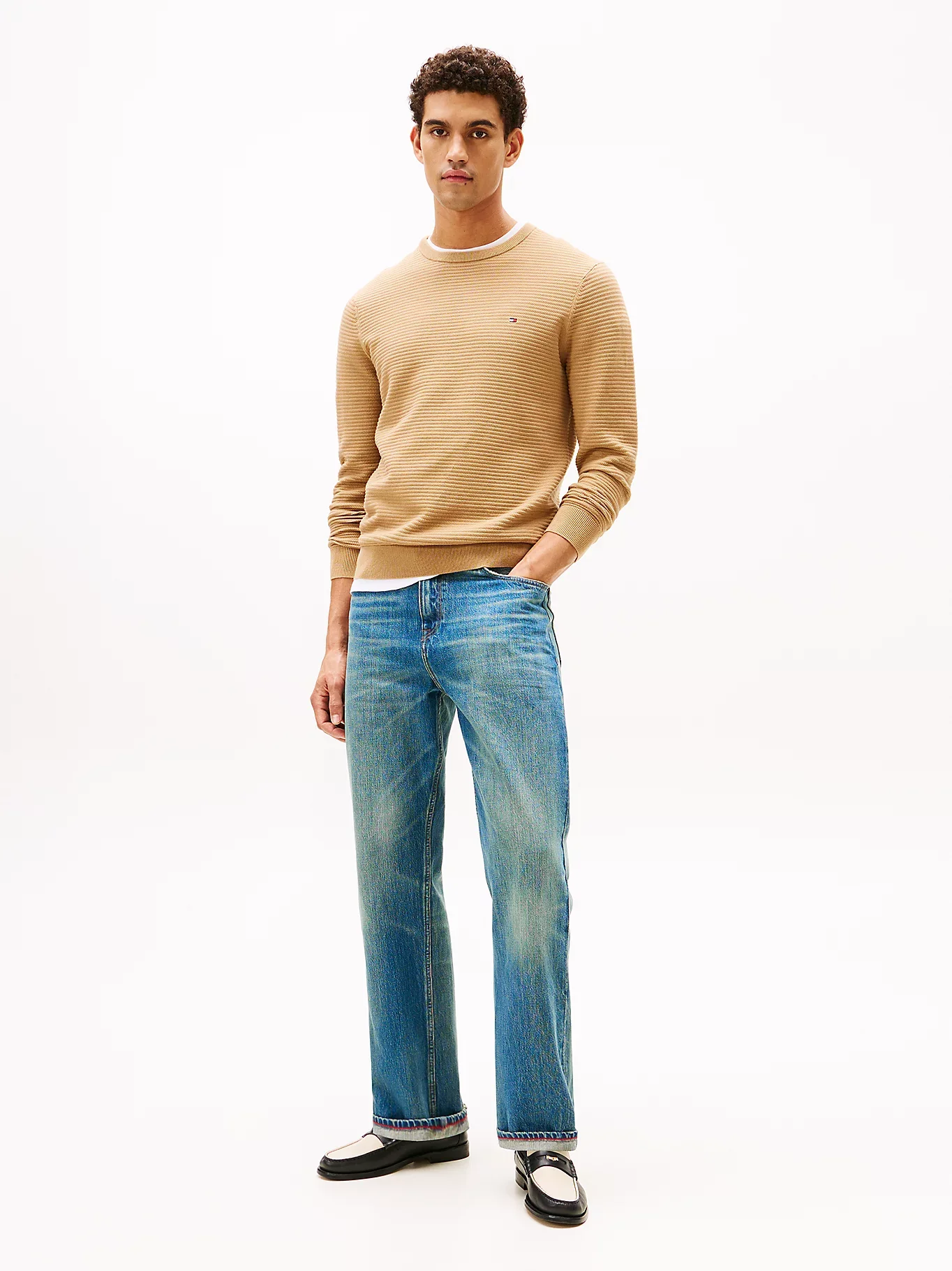 Tommy Hilfiger miesten neulepusero Seasonal Structure CNeck, beige - Image 3