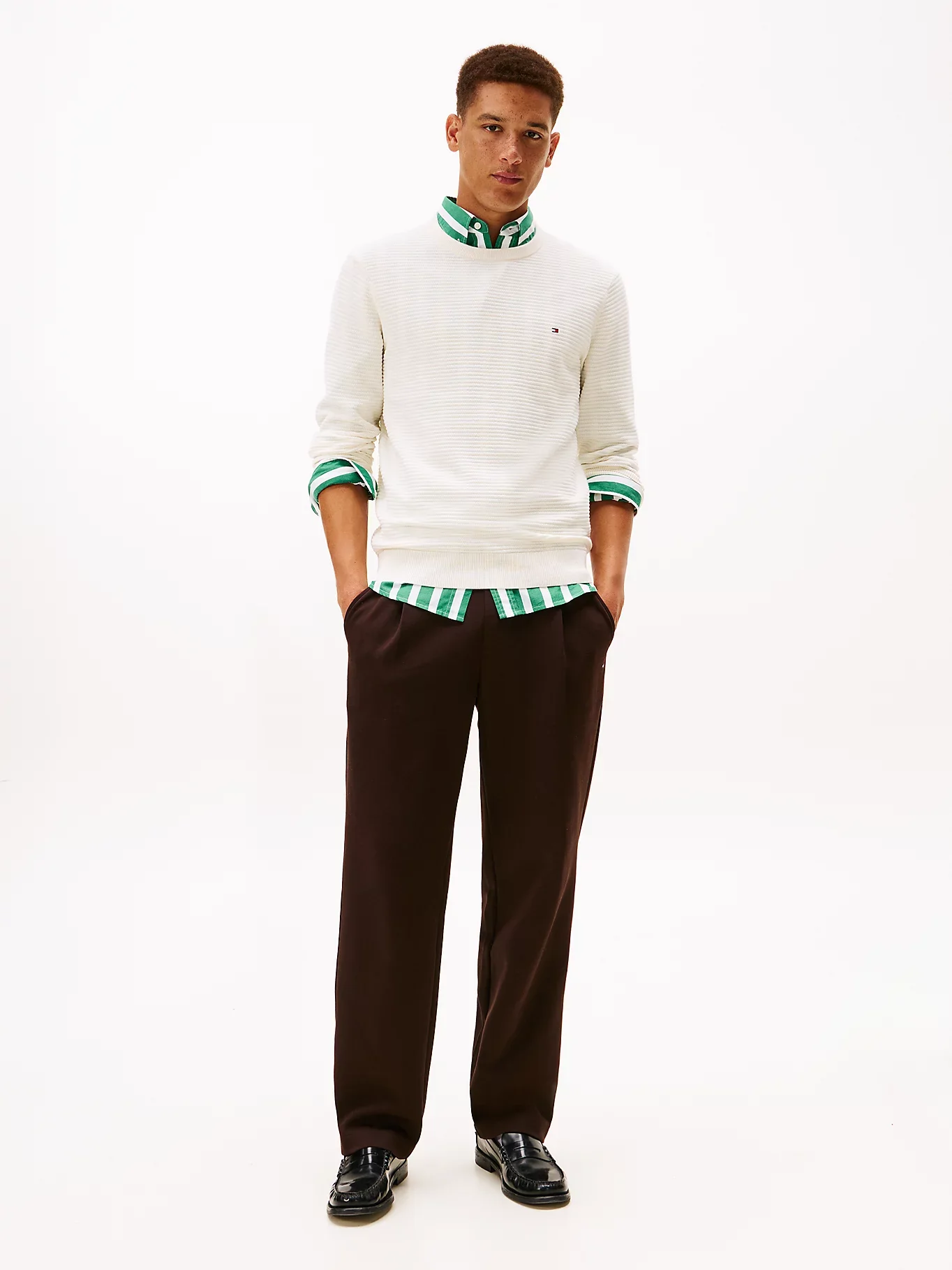 Tommy Hilfiger miesten neulepusero Seasonal Structure CNeck, luonnonvalkoinen - Image 3