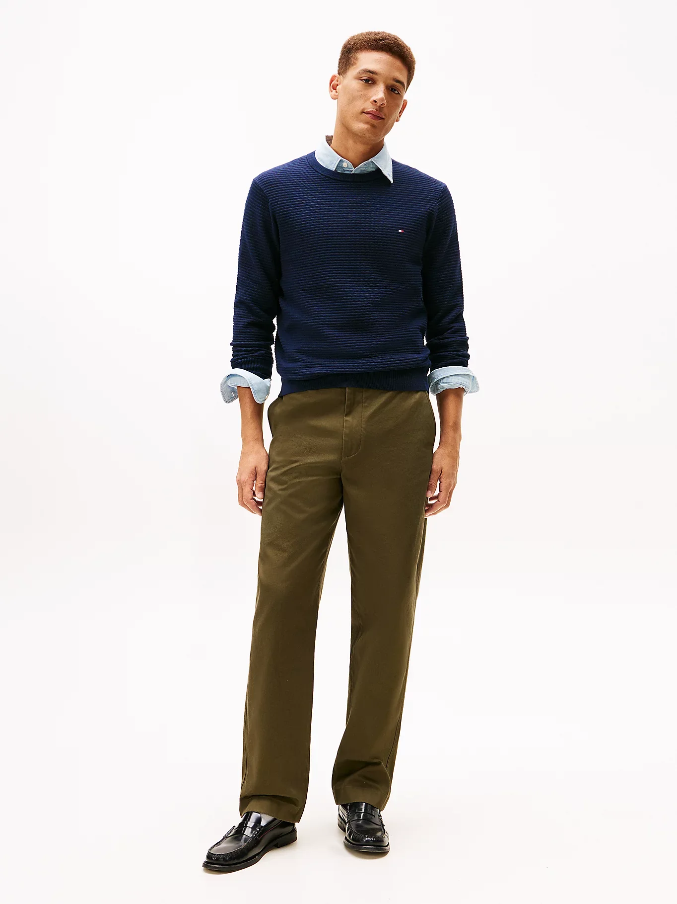 Tommy Hilfiger miesten neulepusero Seasonal Structure CNeck, tummansininen - Image 3