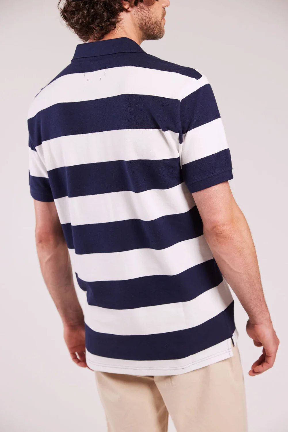 Sebago miesten pikeepaita, MICK BLOCK STRIPE PIQUE NOS Raidallinen Sininen - Image 3