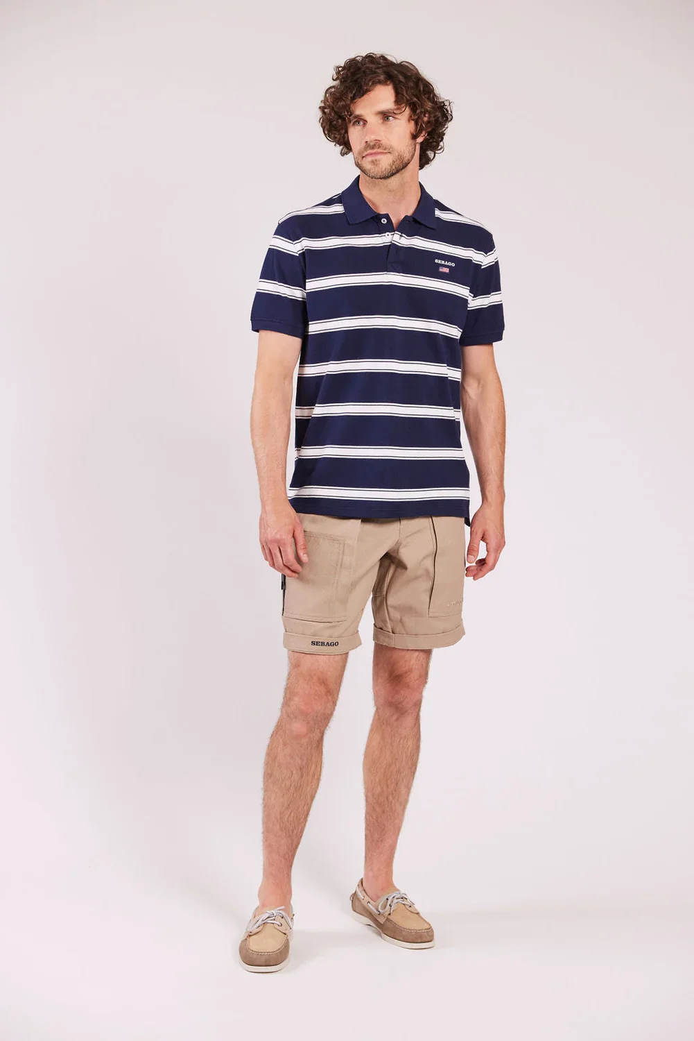 Sebago miesten pikeepaita, MILO STRIPED PIQUE NOS Raidallinen Sininen