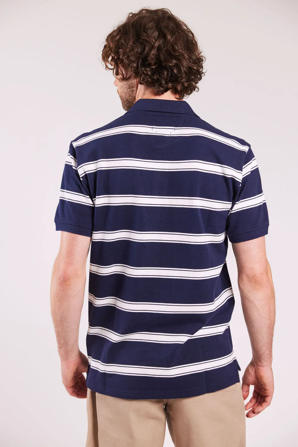 Sebago miesten pikeepaita, MILO STRIPED PIQUE NOS Raidallinen Sininen - Image 3