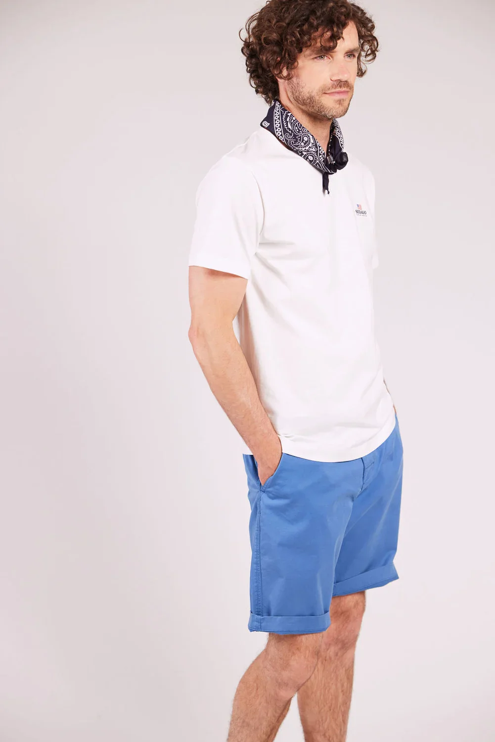 Sebago miesten shortsit, BELTED BERMUDA SHORTS Vaaleansininen - Image 3