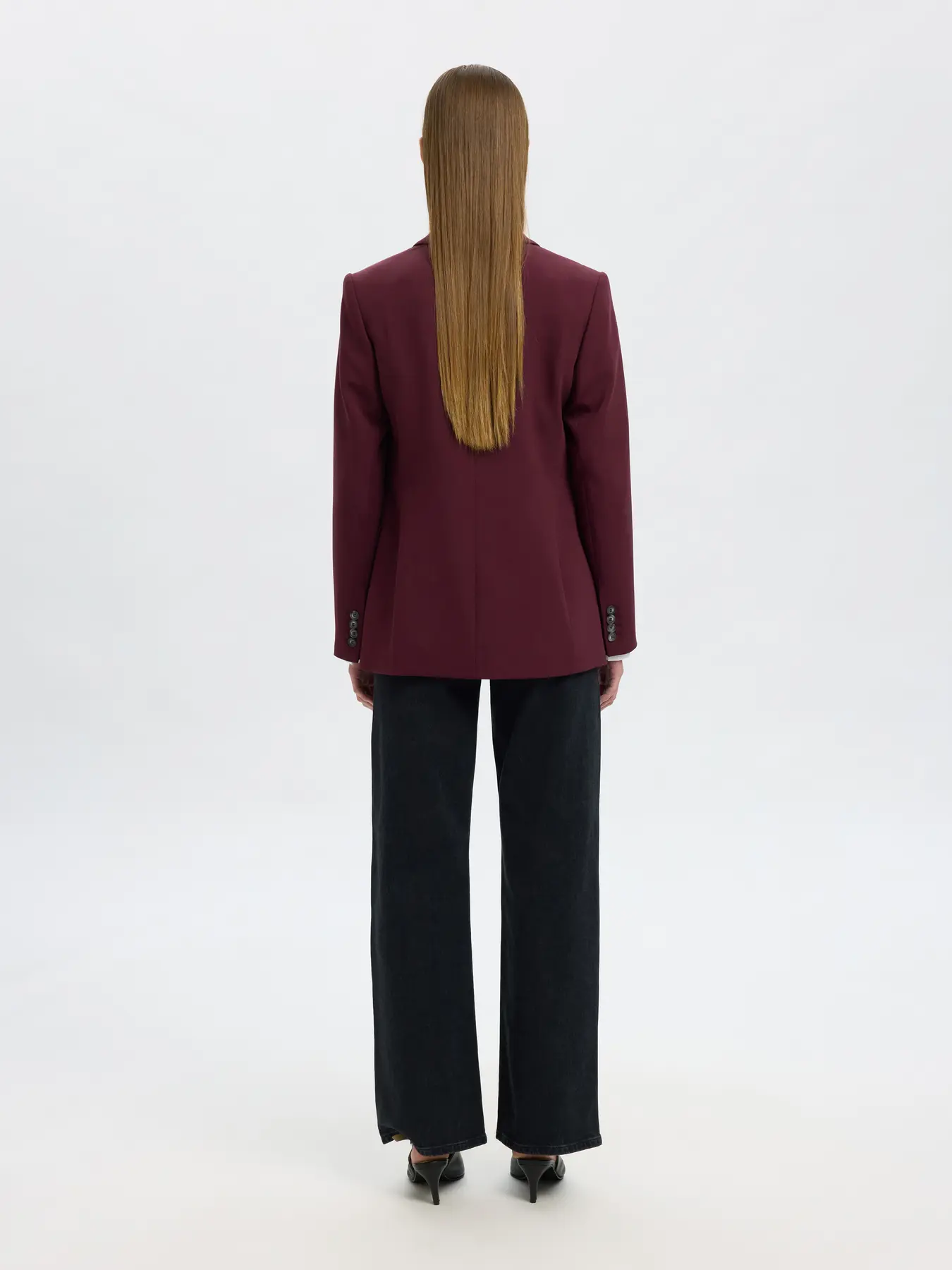 Selected Femme Naisten Bleiseri, AD-SLFRITA LS CLASSIC BLAZER MEL NOOS Fig Melange - Image 2