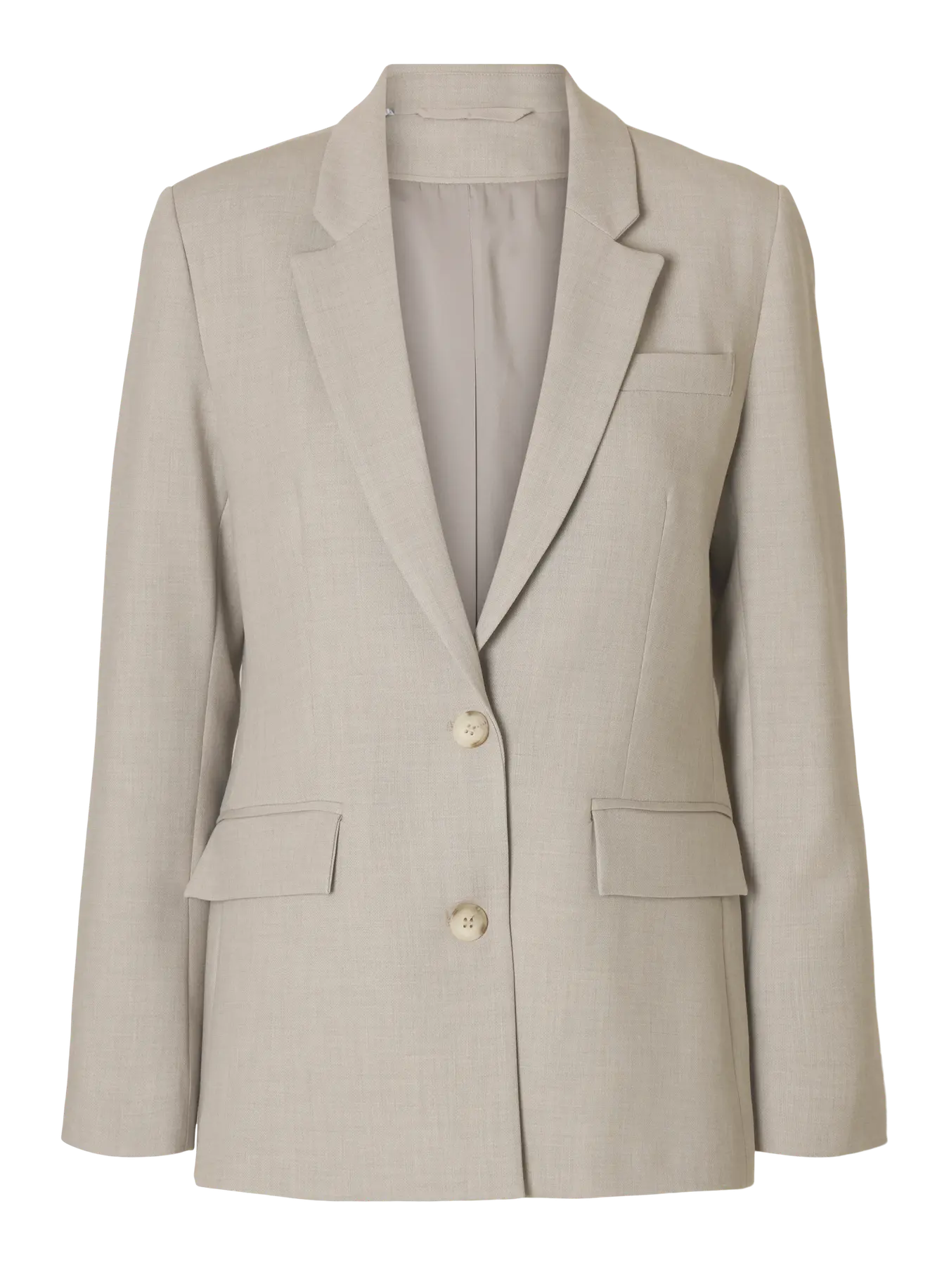 Selected Femme Naisten Bleiseri, AD-SLFRITA LS CLASSIC BLAZER MEL NOOS Island Fossil Melange - Image 3