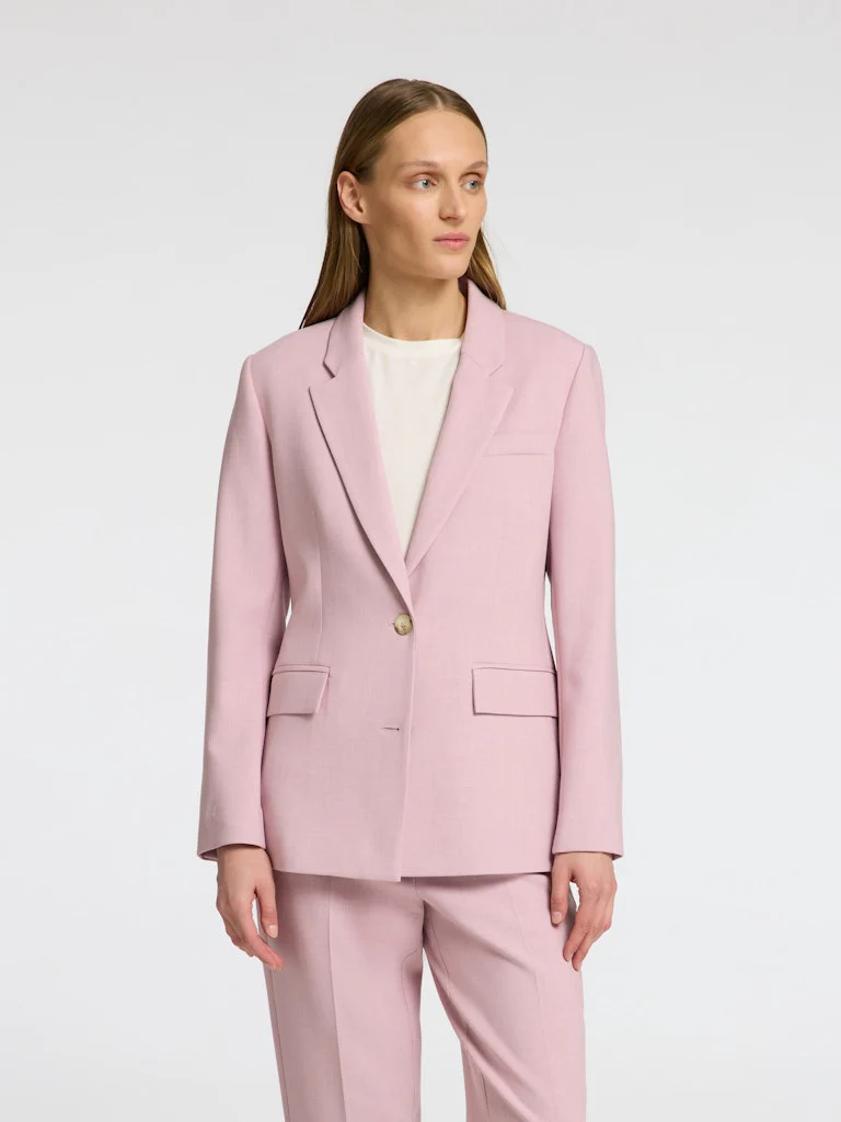 Selected Femme Naisten Bleiseri, AD-SLFRITA LS CLASSIC BLAZER MEL NOOS Vaaleanpunainen