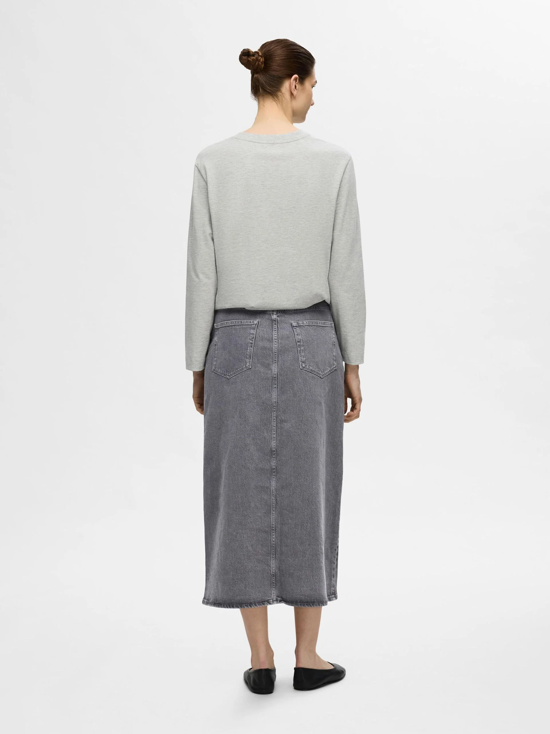 Selected Femme naisten farkkuhame, SLFKRISTA GERDA MAX SKIRT Grafiitti - Image 2