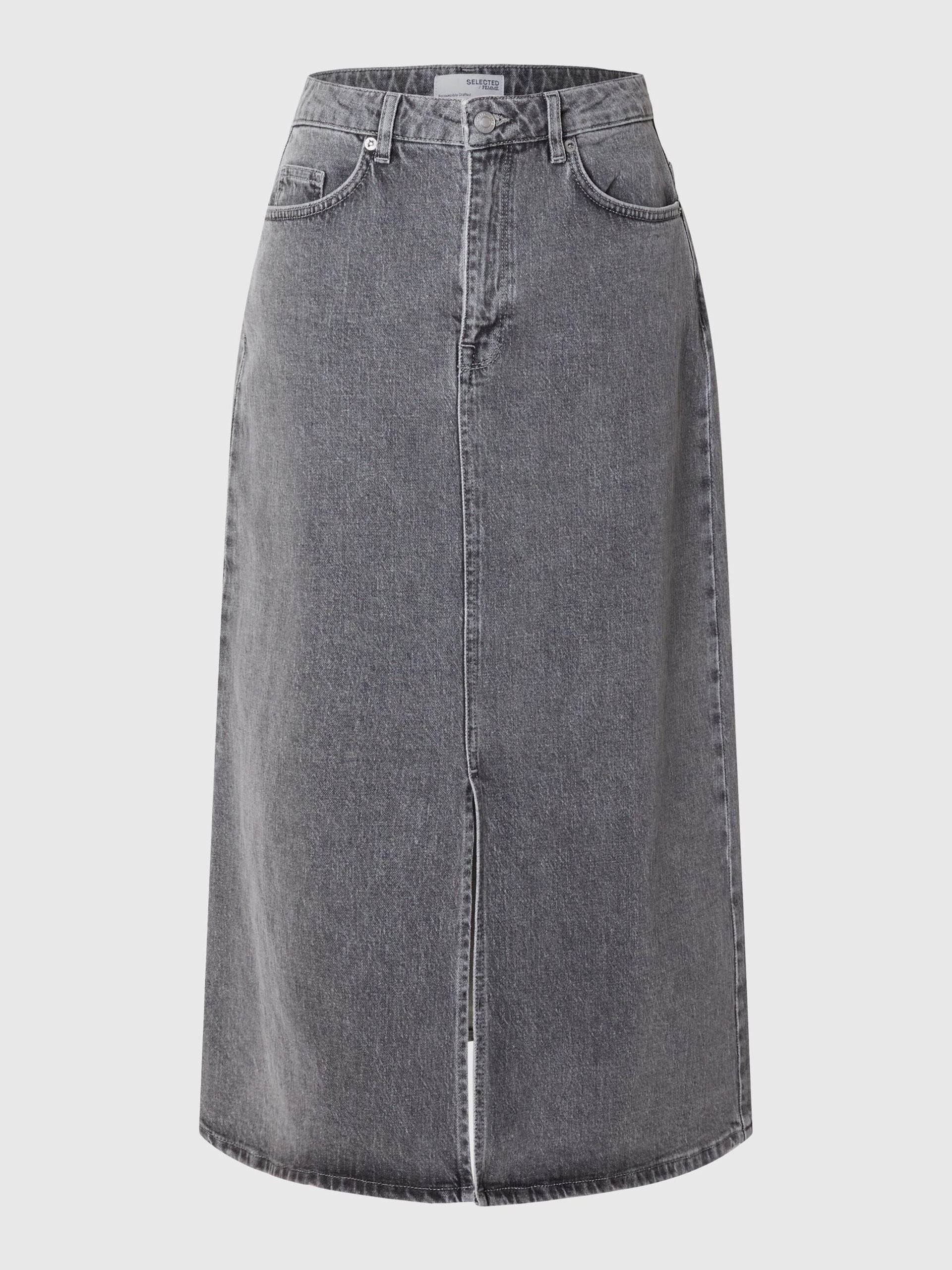 Selected Femme naisten farkkuhame, SLFKRISTA GERDA MAX SKIRT Grafiitti - Image 3