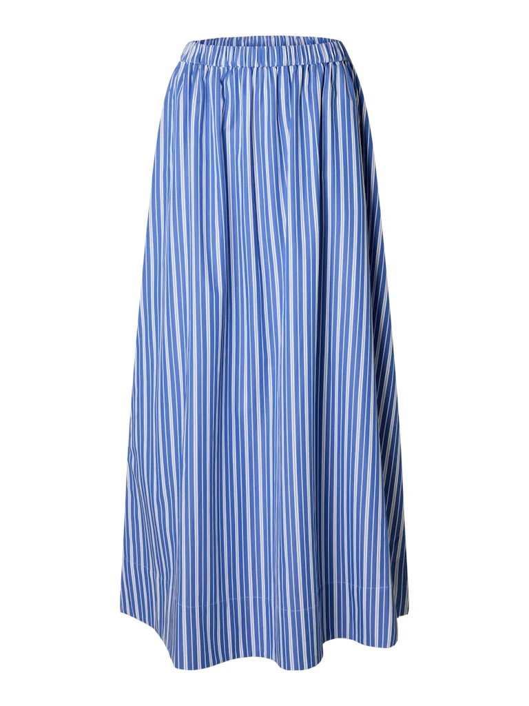 Selected Femme naisten hame, SLFFIA HW STRIPED ANKLE SLIT SKIRT Raidallinen Sininen - Image 3