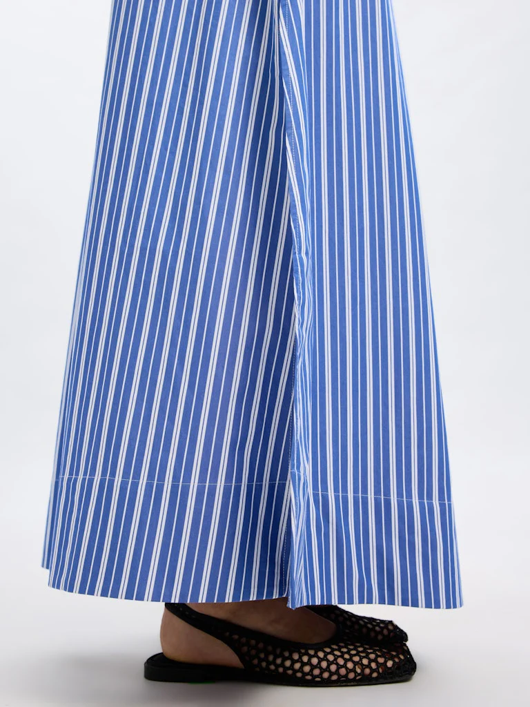 Selected Femme naisten hame, SLFFIA HW STRIPED ANKLE SLIT SKIRT Raidallinen Sininen - Image 4