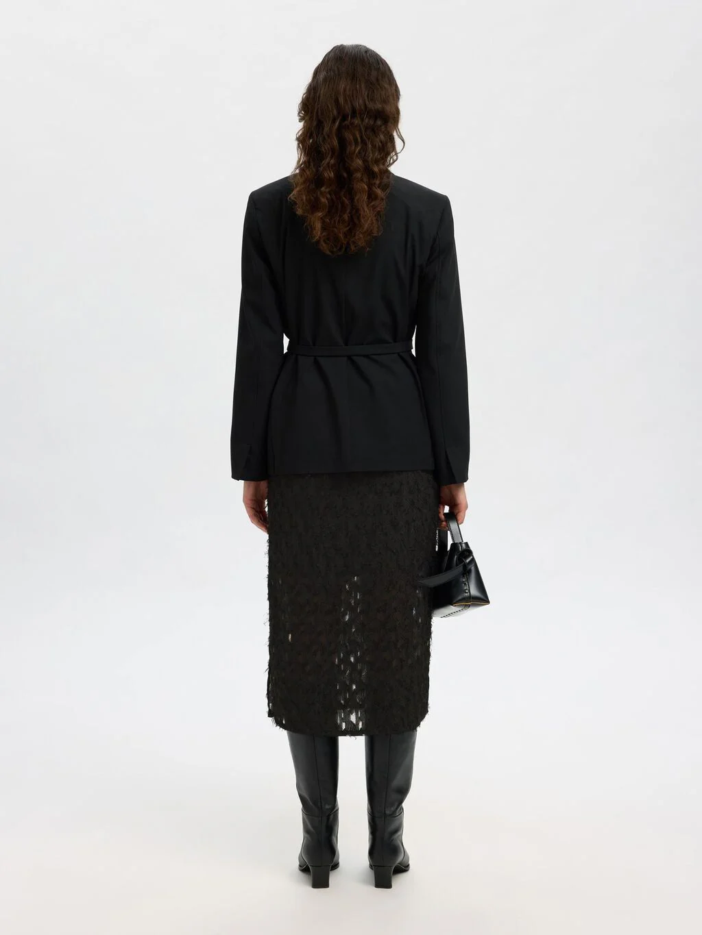 Selected Femme naisten hame, SLFMARION HW MIDI SKIRT B Black - Image 2